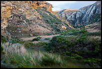 Lobo Canyon at sunset , Santa Rosa Island. Channel Islands National Park ( color)