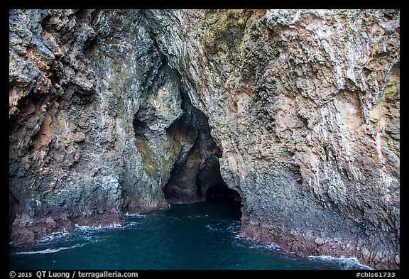 Entrance to Painted Cave, Santa Cruz Island. Channel Islands National Park (color)