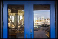 Ventura Harbor visitor center window reflexion. Channel Islands National Park ( color)