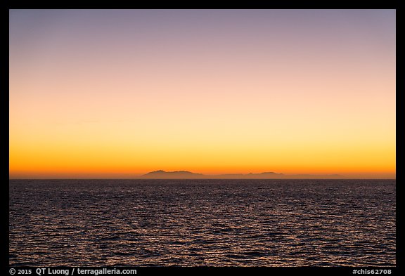 Sunrise over Catalina Island from Santa Barbara Island. Channel Islands National Park, California, USA.