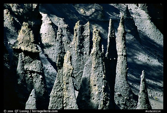Pumice and ash pipes cemented by volcanic gasses. Crater Lake National Park (color)