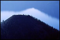 Wizard Island and shore reflection. Crater Lake National Park ( color)