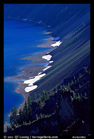 Crater walls and lake. Crater Lake National Park (color)