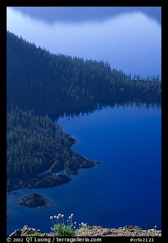 Wizard Island and Governor Bay. Crater Lake National Park (color)
