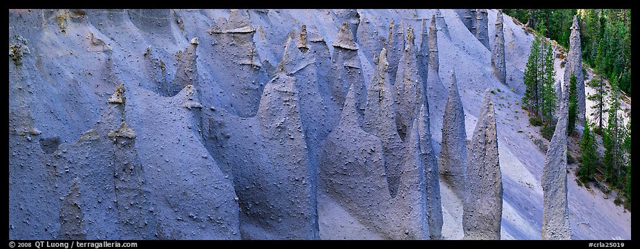 Group of fossilized steam vents. Crater Lake National Park (color)