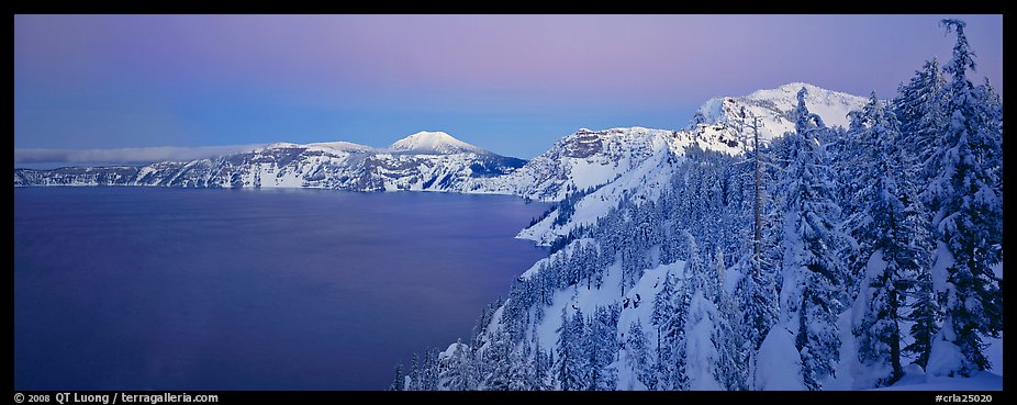 Pristine winter dusk scene. Crater Lake National Park (color)