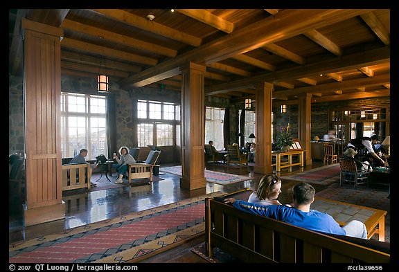 Main lobby of Crater Lake Lodge. Crater Lake National Park (color)