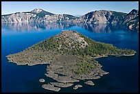 Wizard Island, afternoon. Crater Lake National Park, Oregon, USA. (color)