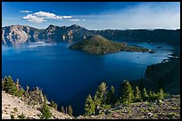 Wizard Island, Mount Scott, and Crater Lake. Crater Lake National Park, Oregon, USA. (color)