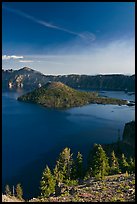 Wizard Island, Crater Lake, and Mount Scott. Crater Lake National Park, Oregon, USA.