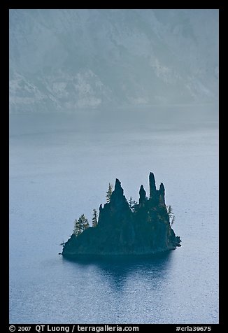 Phantom ship and cliffs. Crater Lake National Park (color)