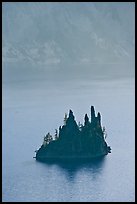 Phantom ship and cliffs. Crater Lake National Park, Oregon, USA. (color)