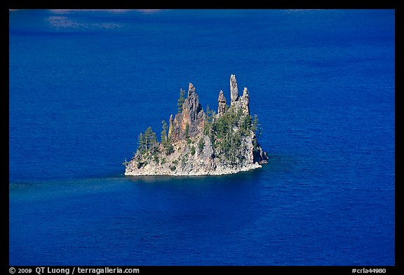 Phantom ship and blue waters. Crater Lake National Park, Oregon, USA.