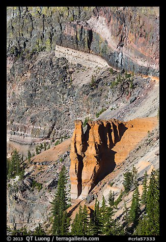 Pumice Castle, late afternoon. Crater Lake National Park (color)