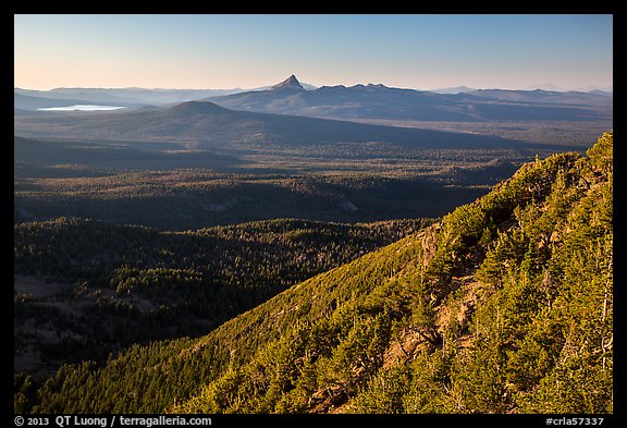 Diamond Lake and Mt Thielsen seen from Mount Scott. Crater Lake National Park (color)