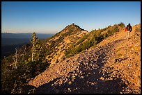 Hiker approachng Mount Scott summit. Crater Lake National Park ( color)