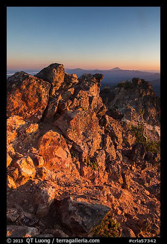 Mount Scott South summit ridge at sunset. Crater Lake National Park (color)