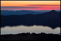 Crater Lake, Llao Rock, and ridges at sunset. Crater Lake National Park ( color)
