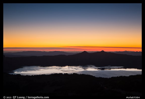 Crater Lake and western sky after sunset. Crater Lake National Park (color)