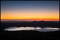 Crater Lake and western sky after sunset. Crater Lake National Park ( color)