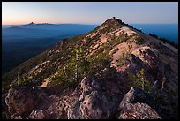 Mount Scott summit and fire lookout at dusk. Crater Lake National Park ( color)