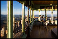 Interior of active fire lookout on Watchman. Crater Lake National Park ( color)