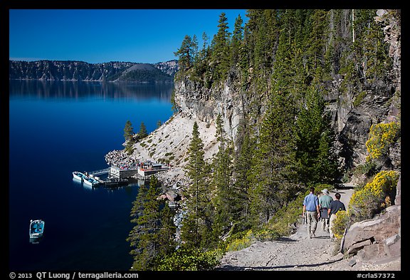 Cleetwood Cove trail and deck. Crater Lake National Park (color)