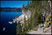 Cleetwood Cove trail and deck. Crater Lake National Park, Oregon, USA.