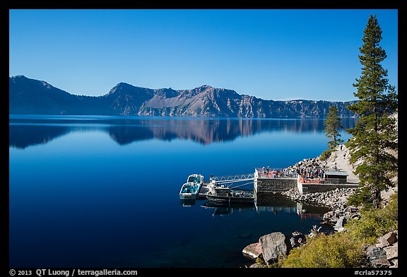 Boat dock, Cleetwood Cove. Crater Lake National Park (color)