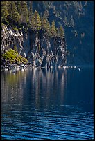 Cliffs, shadows, and reflections, Cleetwood Cove. Crater Lake National Park ( color)