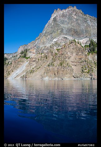 Llao Rock and reflection. Crater Lake National Park (color)