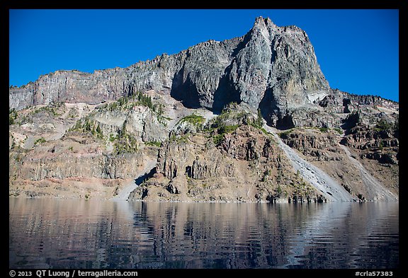 Llao Rock seen from the lake. Crater Lake National Park (color)