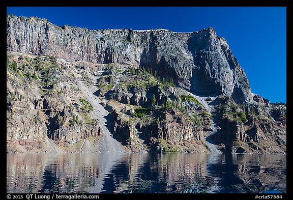 Tall cliffs of Llao Rock and Llao Bay. Crater Lake National Park (color)