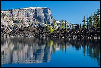 Lava rock on Wizard Islannd and Llao Rock. Crater Lake National Park ( color)