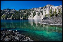 Emerald waters in Fumarole Bay, Wizard Island. Crater Lake National Park ( color)