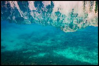 Watchman reflection and clear turquoise waters, Wizard Island. Crater Lake National Park ( color)