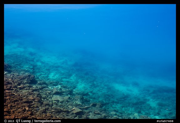 Underwater rocks, Wizard Island. Crater Lake National Park (color)