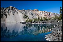 Watchman reflected in Fumarole Bay, Wizard Island. Crater Lake National Park ( color)