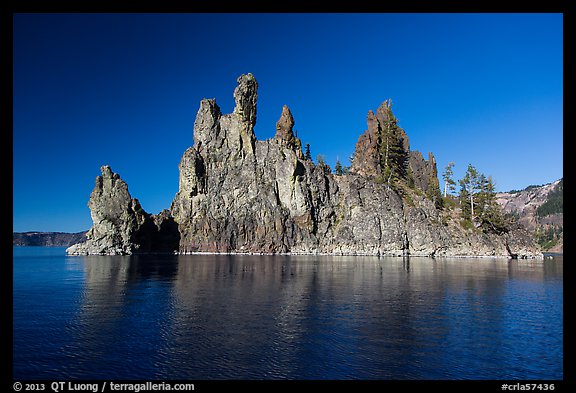 Phantom Ship seen from lake. Crater Lake National Park (color)