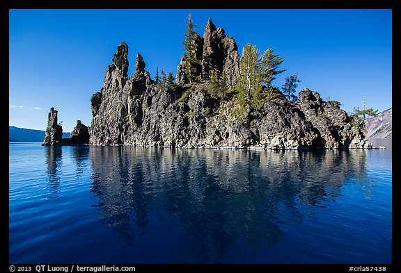 Phantom Ship and reflection. Crater Lake National Park (color)