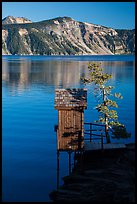 Water Level recording gauge tower, Cleetwood Cove. Crater Lake National Park ( color)