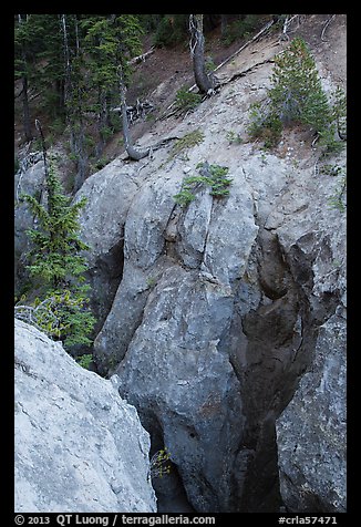 Munson Creek gorge carved in fossilized ash. Crater Lake National Park (color)