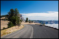 Road near North Junction. Crater Lake National Park, Oregon, USA.