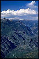 Kings Canyon viewed from  West, late afternoon. Kings Canyon National Park, California, USA.