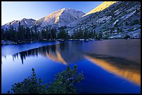 Reflections on lake at sunset. Kings Canyon National Park, California, USA.