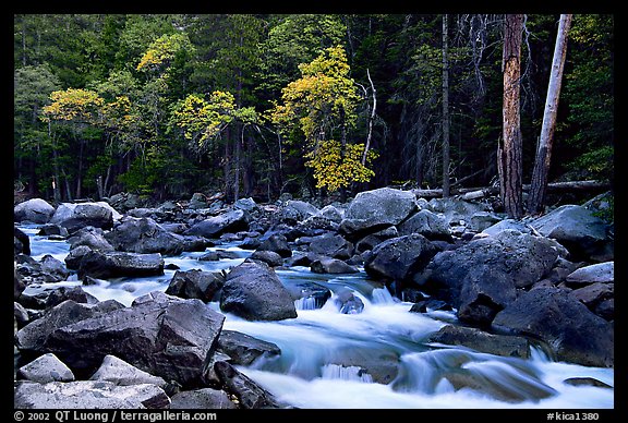 South Fork of  Kings River in autumn. Giant Sequoia National Monument, Sequoia National Forest, California, USA (color)