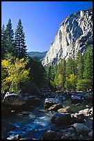 Kings River and cliffs in Cedar Grove. Kings Canyon National Park ( color)