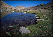 Pond at Sawmill Pass, morning. Kings Canyon National Park ( color)