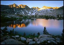 Woods lake, sunset. Kings Canyon National Park, California, USA.