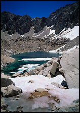Alpine lake in early summer. Kings Canyon National Park, California, USA. (color)